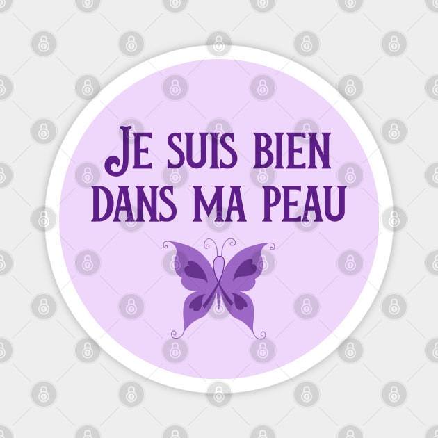 Inspirational Recovery Gift French Purple Ribbon Eating Disorder Gift Magnet by InnerMagic